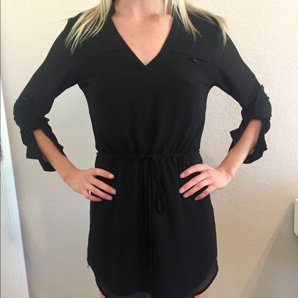 Quarter length / long sleeve chiffon dress